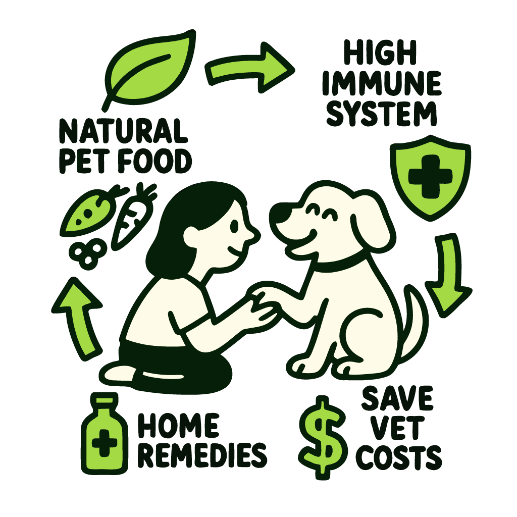 Graphic showing cost of veterinarians is low due to natural food given to pet