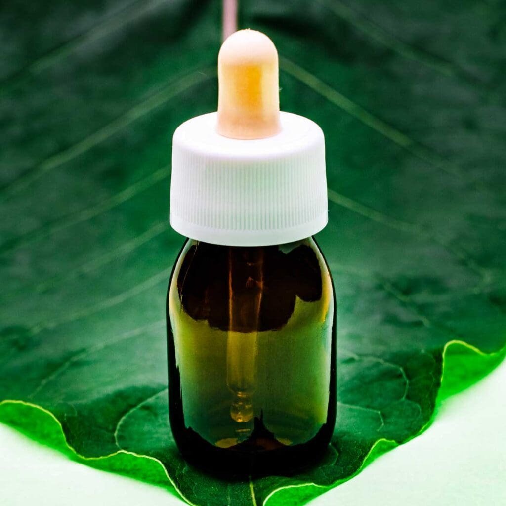 Dropper bottle of cosmetic need oil