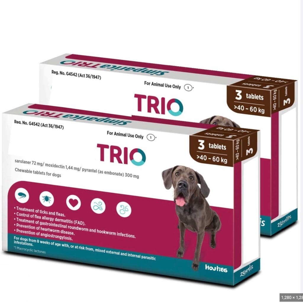 2 packs of dog pest prevention spot-on treatments