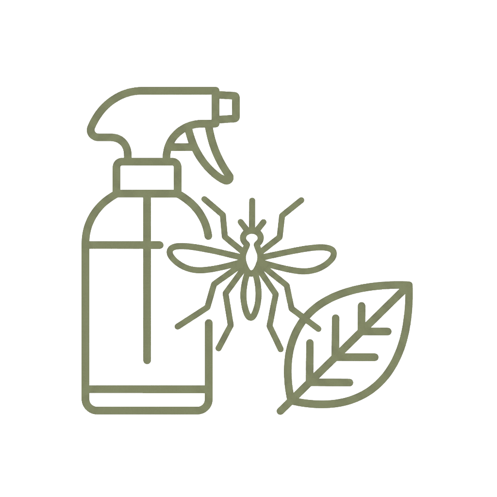 Icon showing a natural pest repellent spray